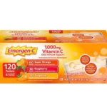 Emergen-C Vitamin C 1000 mg Daily (Hộp 120 gói bột sủi C mix 3 hương vị)