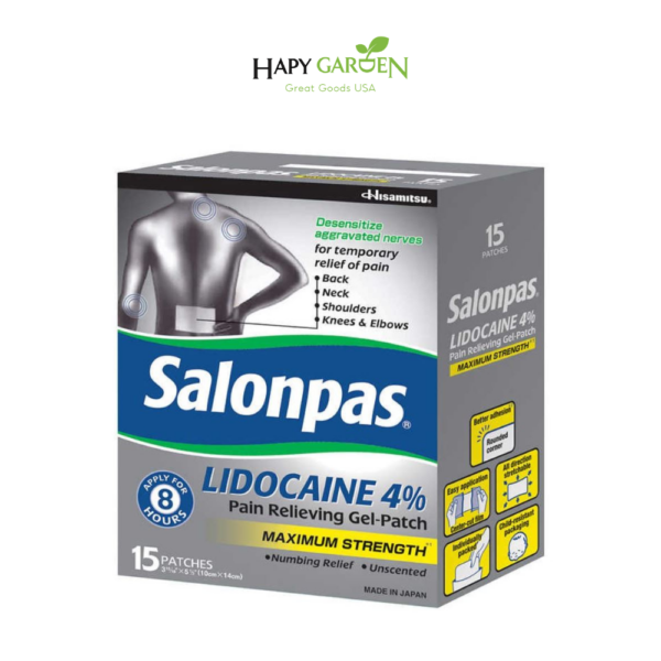 salonpas lidocaine 4% (miếng dán giảm đau nhức 15 miếng)